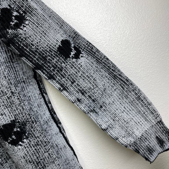SER.O.YA Distressed Sweater XS Womens Black White Pullover Punk Grunge Goth NWOT - Picture 6 of 8